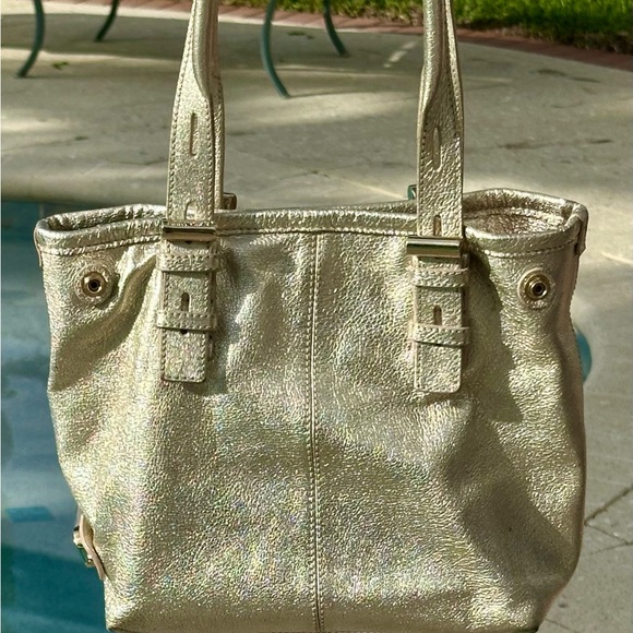 Authenticated Jimmy Choo Metallic Gold Tote - Picture 8 of 16